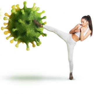 a woman kicking virus to boost her immunity system